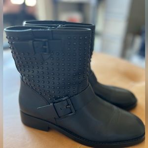 Michael Kors Women’s Moto Boots with Black Crystal Studs